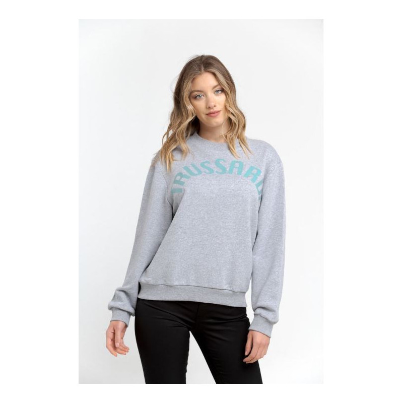 Trussardi Sweat-shirts Gris Femme 36F000321T002191_E682MelangeGreyPrintWaterGreen