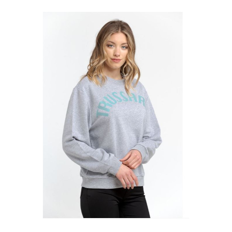 Trussardi Sweat-shirts Gris Femme 36F000321T002191_E682MelangeGreyPrintWaterGreen