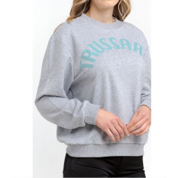 Trussardi Sweat-shirts Gris Femme 36F000321T002191_E682MelangeGreyPrintWaterGreen