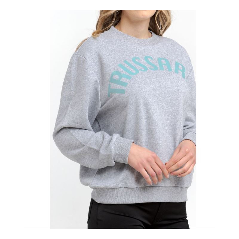 Trussardi Sweat-shirts Gris Femme 36F000321T002191_E682MelangeGreyPrintWaterGreen