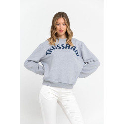 Trussardi Sweat-shirts Gris Femme 36F000321T002191_E682MelangeGreyPrintWaterGreen