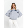 Trussardi Sweat-shirts Gris Femme 36F000321T002191_E682MelangeGreyPrintWaterGreen