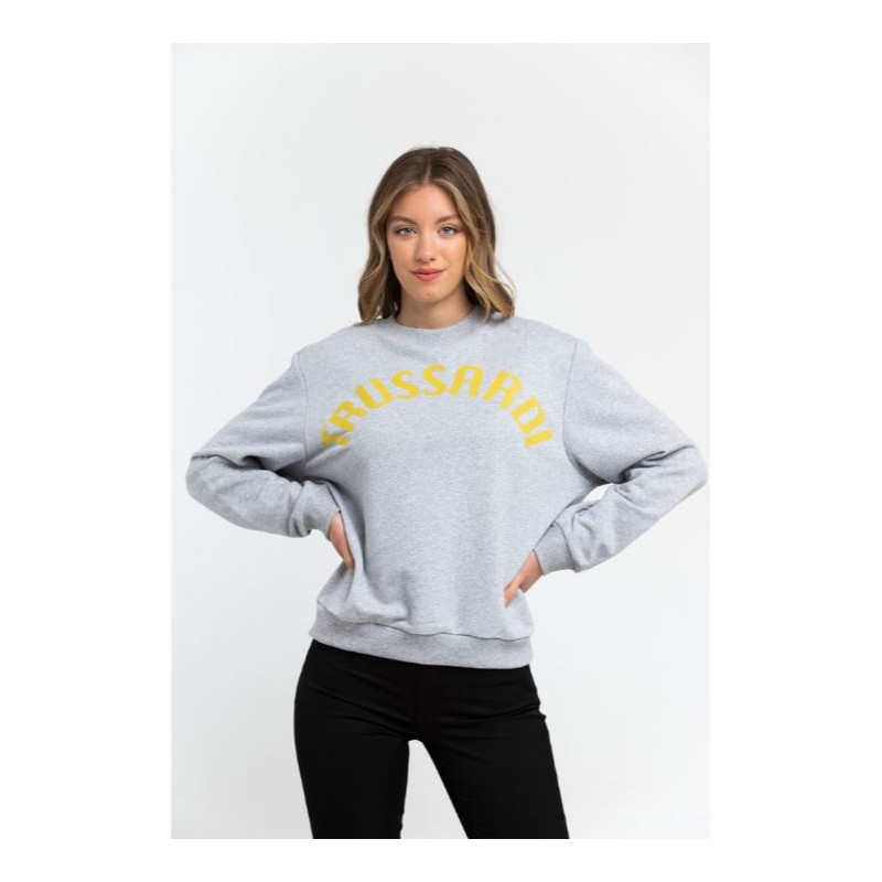 Trussardi Sweat-shirts Gris Femme 36F000321T002191_E682MelangeGreyPrintWaterGreen