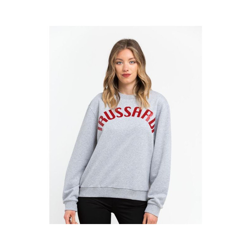 Trussardi Sweat-shirts Gris Femme 36F000321T002191_E682MelangeGreyPrintWaterGreen