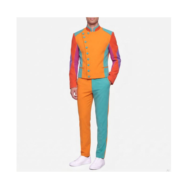 Moschino Colorblock Military Suit Orange A25075234-1888