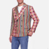 Moschino Blazer Patchwork Bicolore Rayures Carreaux Multicolore A05057013-3888