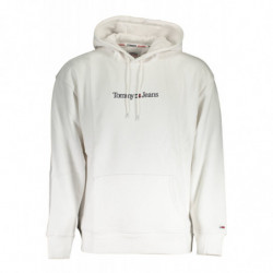 TOMMY HILFIGER MEN'S WHITE ZIPPED SWEATSHIRT