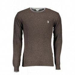 PULL HOMME US POLO MARRON