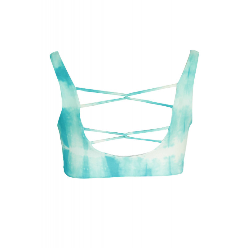 KARL LAGERFELD BEACHWEAR TOP WOMEN'S SWIMSUIT BLUE