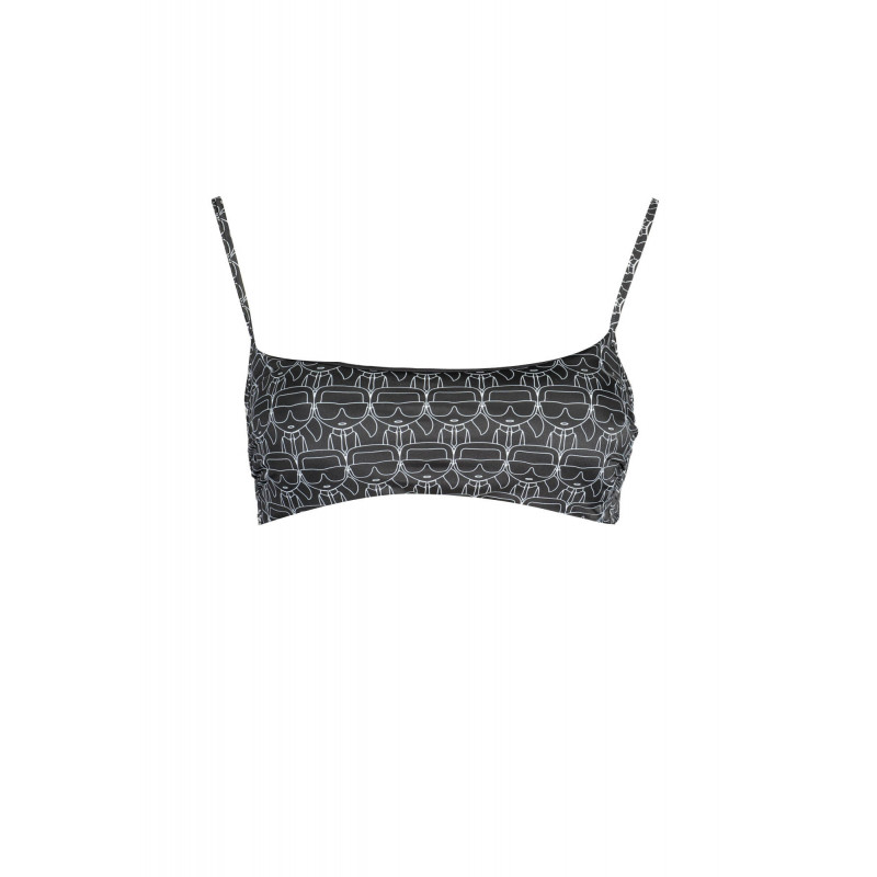 KARL LAGERFELD BEACHWEAR TOP WOMEN'S COSTUME BLACK