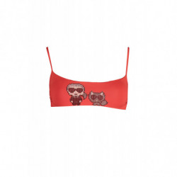 KARL LAGERFELD BEACHWEAR TOP WOMEN'S COSTUME RED