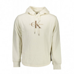SUDADERA DE HOMBRE CALVIN KLEIN BLANCA SIN CREMALLERA
