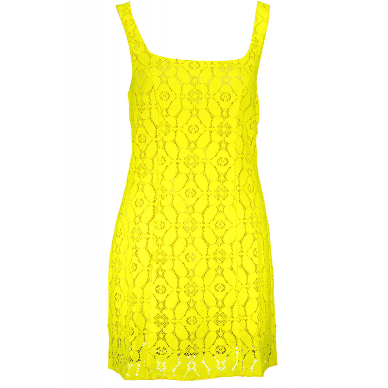VESTIDO CORTO MUJER AMARILLO DESIGUAL