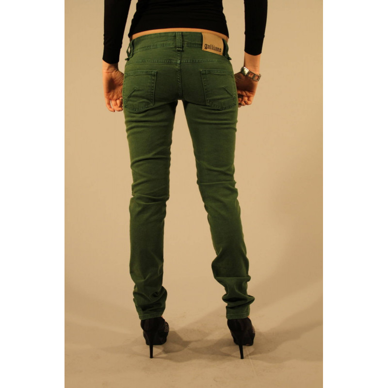 JOHN GALLIANO JEANS DENIM FEMME VERT