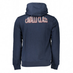 SWEAT-SHIRT HOMME CAVALLI CLASS AVEC ZIP BLEU