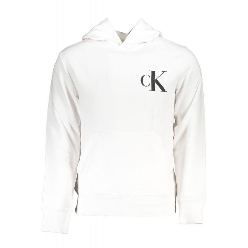 CALVIN KLEIN MEN'S WHITE ZIPLESS SWEATSHIRT