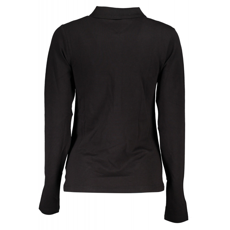 TOMMY HILFIGER WOMEN'S LONG SLEEVE POLO SHIRT BLACK
