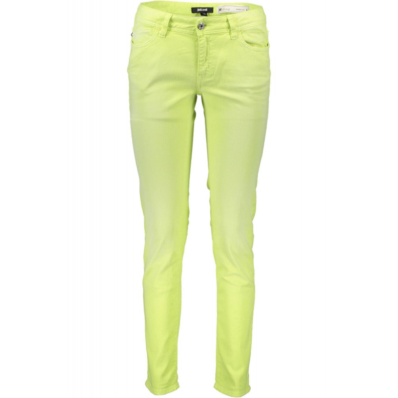 JUST CAVALLI YELLOW WOMEN'S TROUSERS