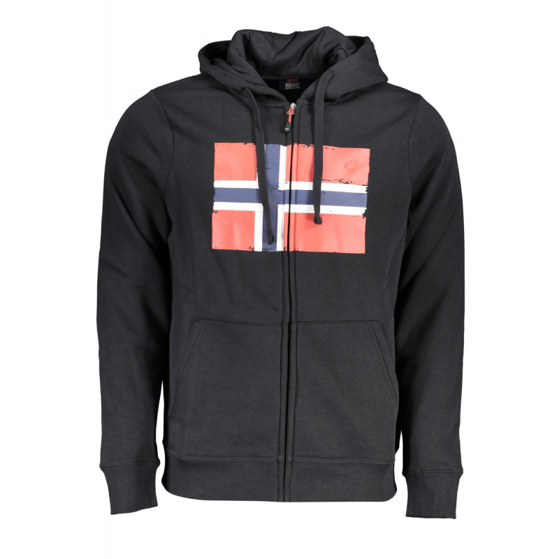 NORWEGEN 1963 SCHWARZES HERREN-SWEATSHIRT MIT REISSVERSCHLUSS