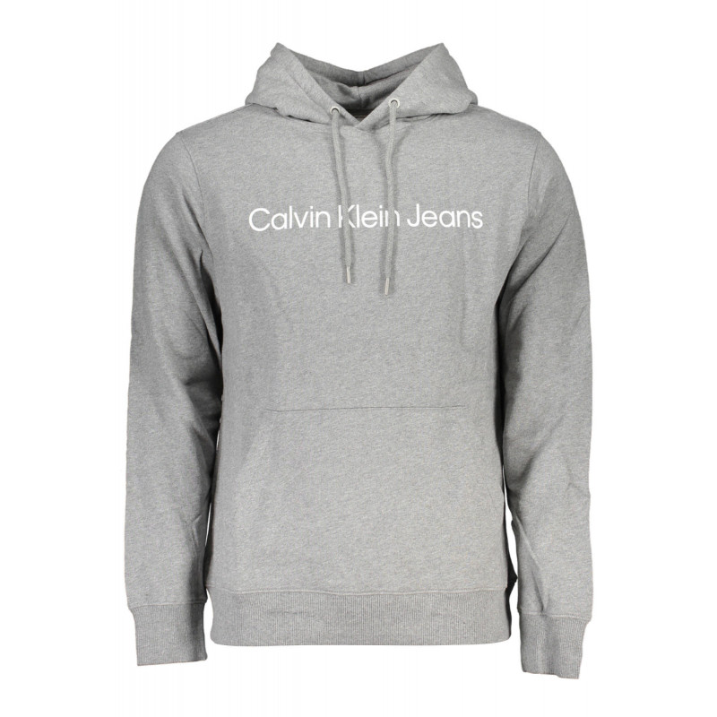 SWEAT-SHIRT SANS FERMETURE ÉCLAIR GRIS CALVIN KLEIN POUR HOMMES