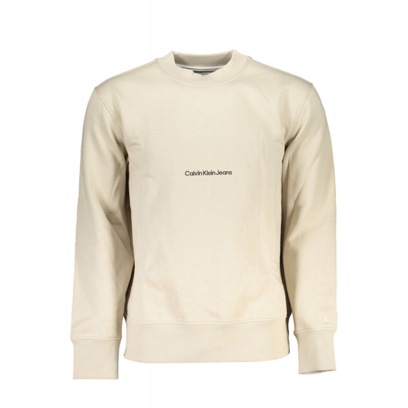 SWEAT-SHIRT SANS FERMETURE ÉCLAIR BEIGE CALVIN KLEIN POUR HOMMES