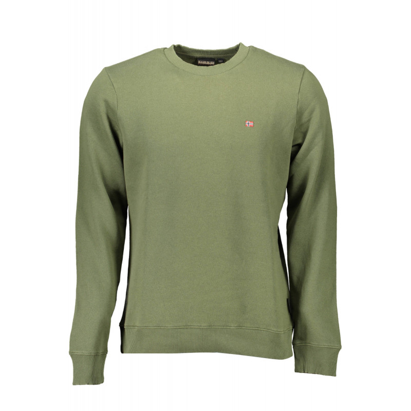 NAPAPIJRI GREEN MEN'S ZIPLESS SWEATSHIRT