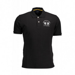 LA MARTINA SCHWARZES KURZÄRMELIGES POLOSHIRT FÜR HERREN