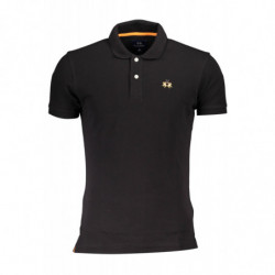 LA MARTINA SCHWARZES KURZÄRMELIGES POLOSHIRT FÜR HERREN