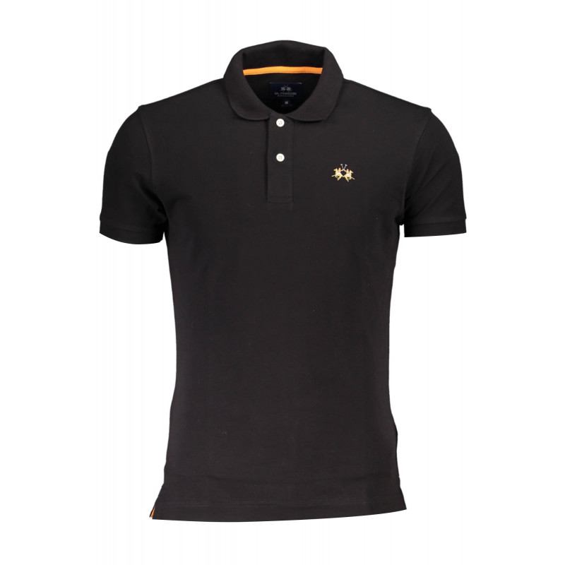 LA MARTINA SCHWARZES KURZÄRMELIGES POLOSHIRT FÜR HERREN