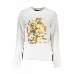 CAVALLI CLASS WOMEN'S WHITE SWEATSHIRT WITHOUT ZIP