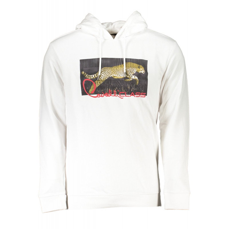 SWEAT-SHIRT SANS FERMETURE ÉCLAIR BLANC POUR HOMMES CAVALLI CLASS