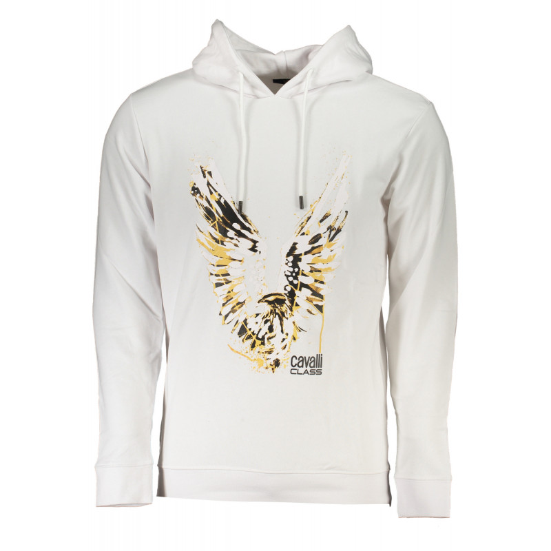 SWEAT-SHIRT SANS FERMETURE ÉCLAIR BLANC POUR HOMMES CAVALLI CLASS