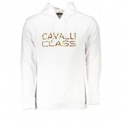 SWEAT-SHIRT SANS FERMETURE ÉCLAIR BLANC POUR HOMMES CAVALLI CLASS