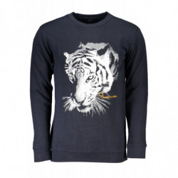 SWEAT-SHIRT SANS FERMETURE ÉCLAIR BLEU POUR HOMMES CAVALLI CLASS
