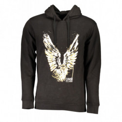 CAVALLI CLASS SCHWARZES HERREN-SWEATSHIRT MIT ZIP-OUT