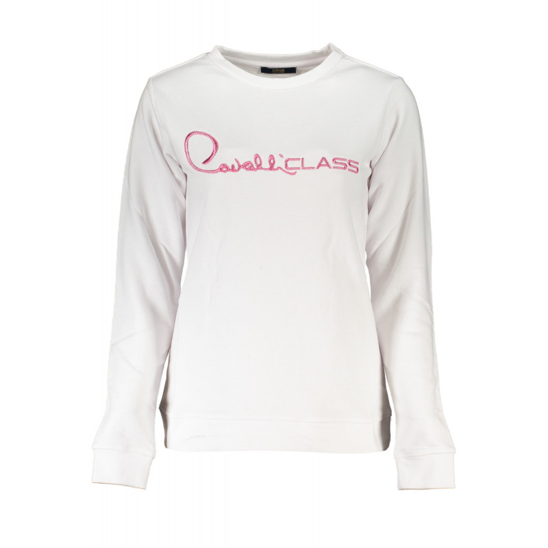 CAVALLI CLASS WOMEN'S WHITE SWEATSHIRT WITHOUT ZIP