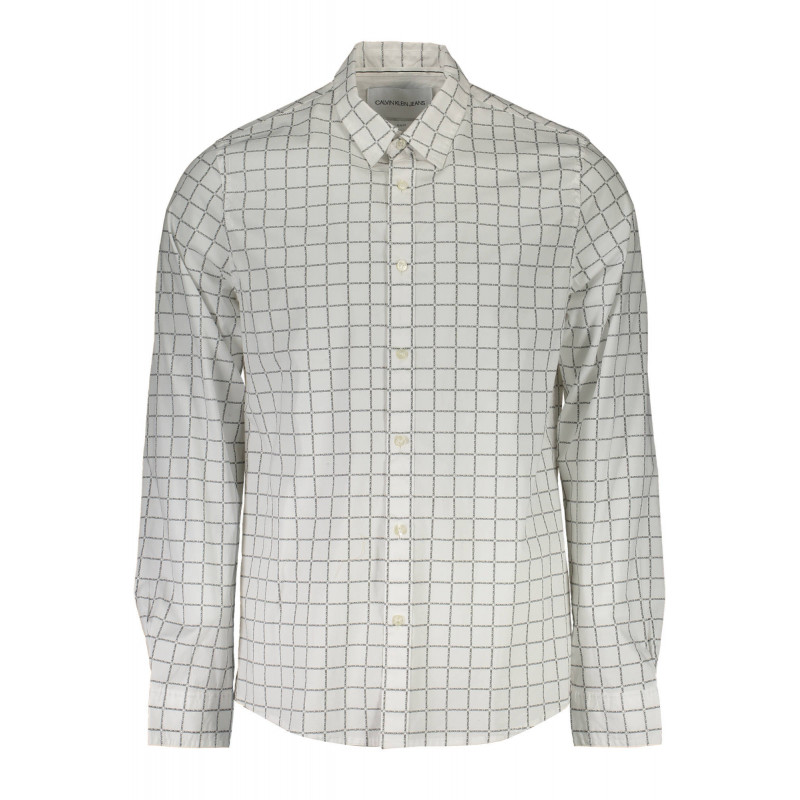CALVIN KLEIN WHITE MEN'S LONG SLEEVE SHIRT