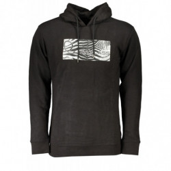 CAVALLI CLASS MEN'S BLACK ZIP-OUT SWEATSHIRT