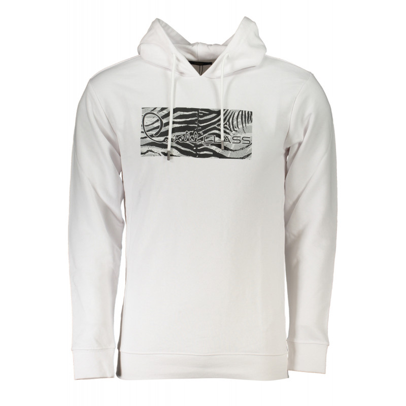 CAVALLI CLASS WEISSES SWEATSHIRT FÜR HERREN MIT REISSVERSCHLUSS