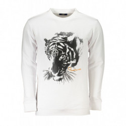 CAVALLI CLASS WEISSES SWEATSHIRT FÜR HERREN MIT REISSVERSCHLUSS