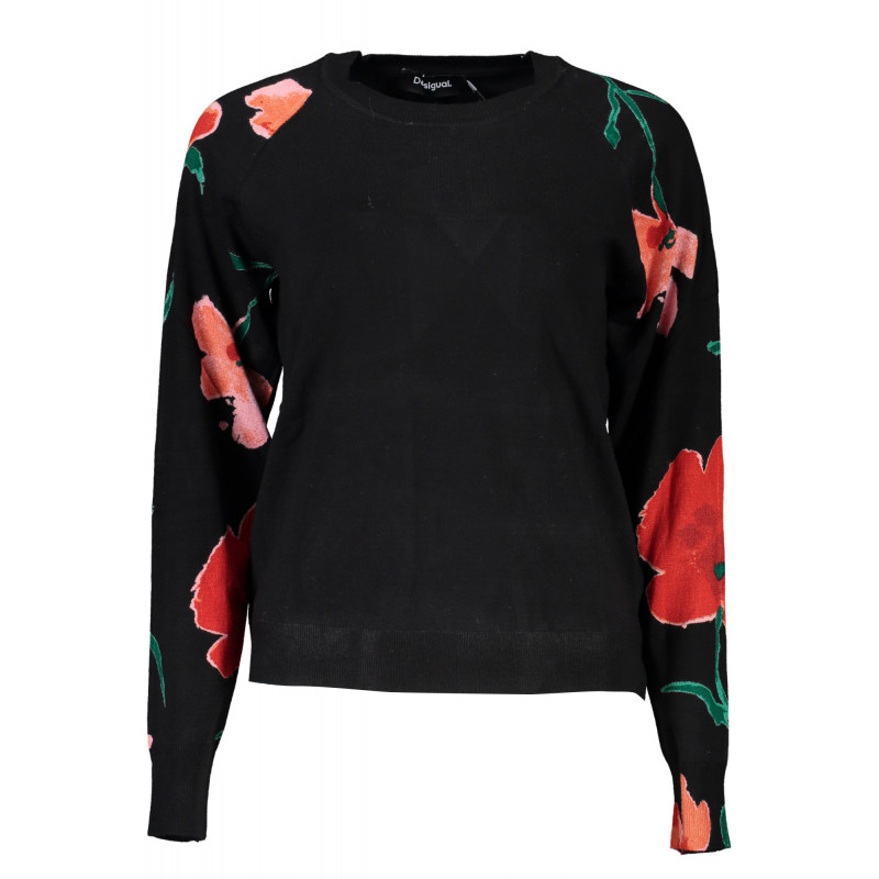 DESIGUAL BLACK WOMEN'S SWEATER