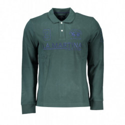 LA MARTINA GREEN MEN'S LONG SLEEVE POLO SHIRT