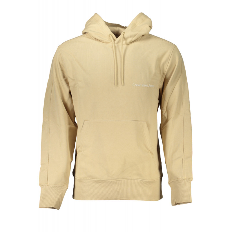 CALVIN KLEIN MEN'S BEIGE ZIPLESS SWEATSHIRT