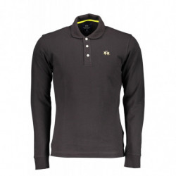 LA MARTINA MEN'S BLACK LONG SLEEVE POLO SHIRT