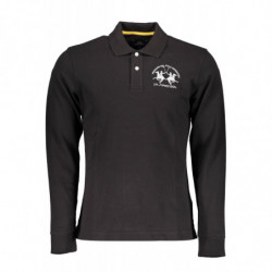 LA MARTINA MEN'S BLACK LONG SLEEVE POLO SHIRT
