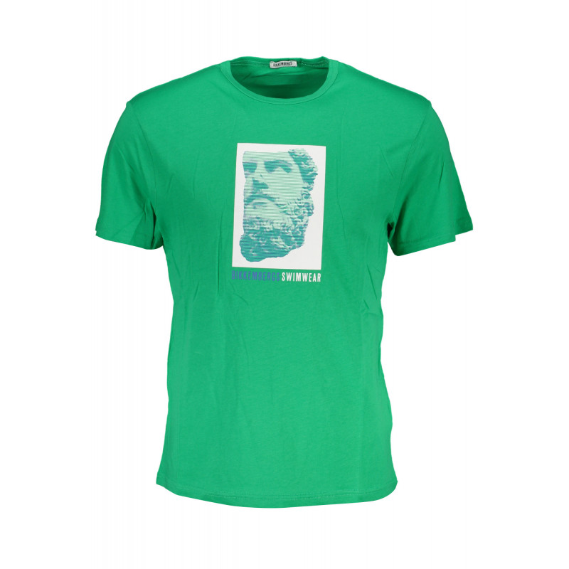 BIKKEMBERGS GREEN MEN'S SHORT SLEEVE T-SHIRT