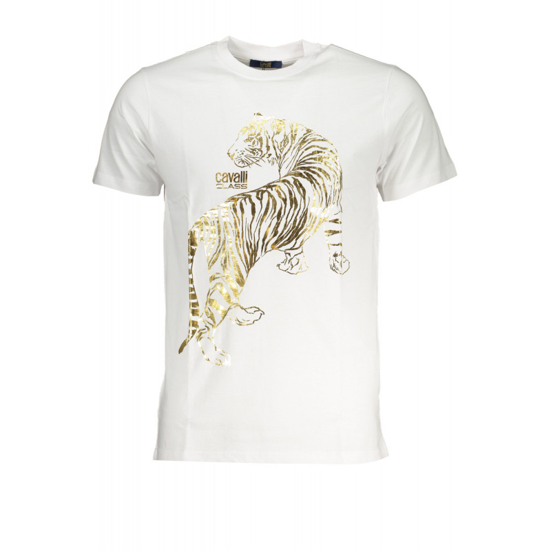 CAVALLI CLASS HERREN-KURZÄRMELIGES T-SHIRT WEISS