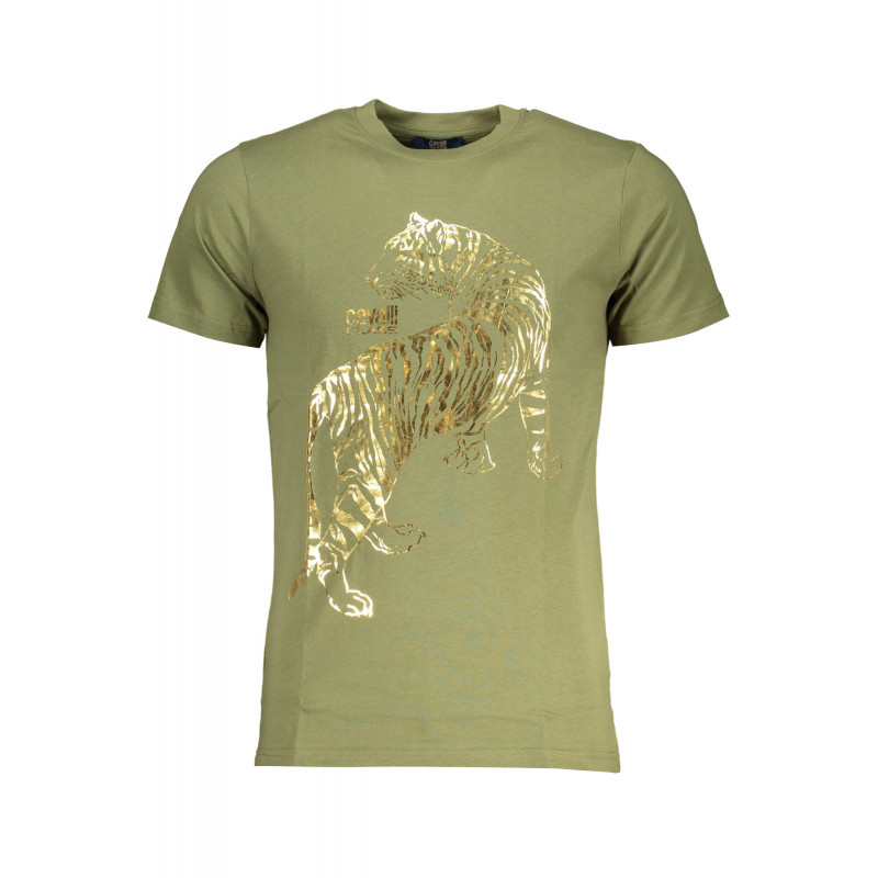 CAVALLI CLASS GREEN MEN'S SHORT SLEEVED T-SHIRT