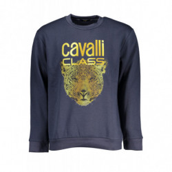 CAVALLI CLASS BLAUES SWEATSHIRT FÜR HERREN MIT REISSVERSCHLUSS