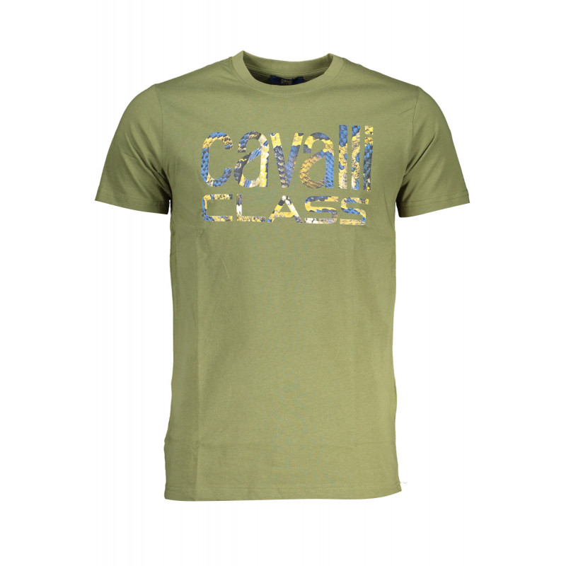 CAVALLI CLASS GREEN MEN'S SHORT SLEEVED T-SHIRT